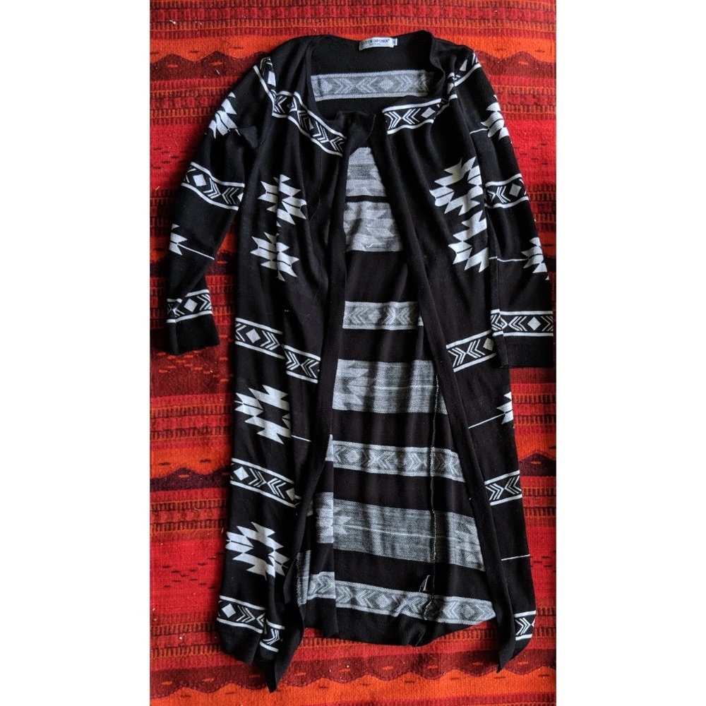Black & White Long Cardigan
